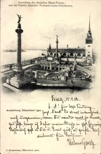 Ak Düsseldorf am Rhein, Ausstellung des deutschen Beton Vereins 1902