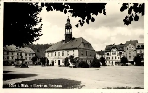 Ak Wleń Lähn am Bober Schlesien, Markt, Rathaus