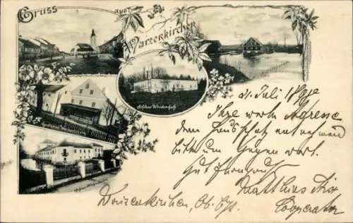 Ak Waizenkirchen Oberösterreich, Kirche, Schloss, Gasthaus