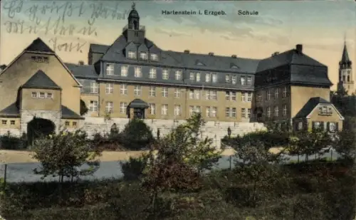 Ak Hartenstein im Erzgebirge Sachsen, Schule
