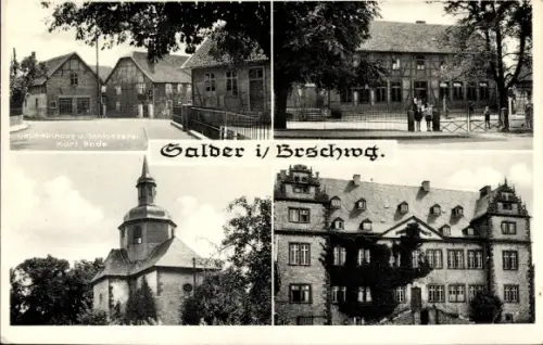 Ak Salder Salzgitter in Niedersachsen, Geschäftshaus u. Schlosserei Karl Bode, Schloss Salder, Ki