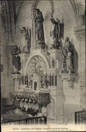 Ak Tilly Sur Seulles Calvados, Interieur de l'Eglise