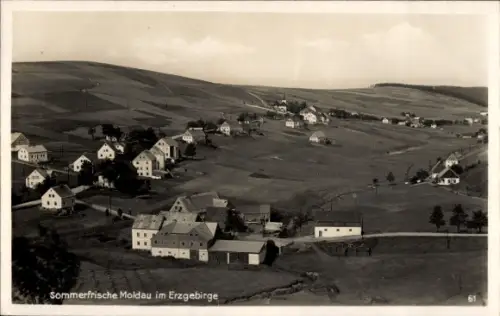 Ak Moldava Moldau Reg. Aussig, Ortschaft, Totalansicht