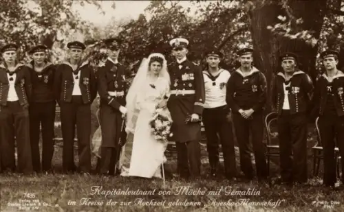 Ak Kapitänleutnant Hellmuth von Mücke, Hochzeit, Ayesha Mannschaft, Liersch 7435