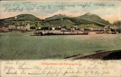 Ak Königswinter am Rhein,  Siebengebirge, Rhein, Rheinufer, Ausflugsdampfer
