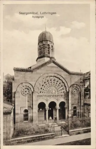 Judaika Ak Sarreguemines Saargemünd Lothringen Moselle, Synagoge