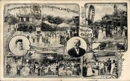 Ak Wien 2 Leopoldstadt, Riesenrad, Adam Weiningers Restaurant Zum Eisvogel