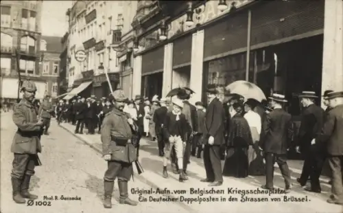 Ak Bruxelles Brüssel, Belgischer Kriegsschauplatz, Deutscher Doppelposten