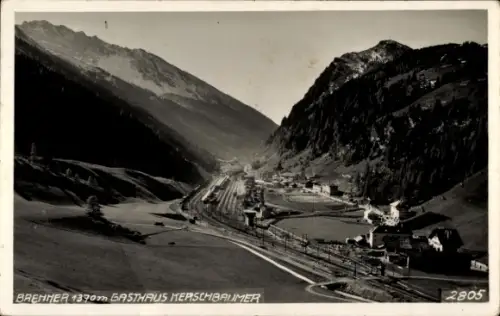 Ak Brenner Tirol Österreich, Gasthof Kerschbaumer, Talansicht