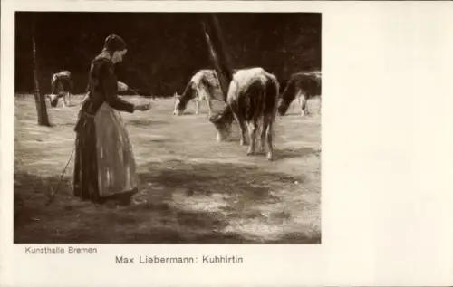 Künstler Ak Liebermann, Max, Kuhhirtin