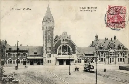 Ak Colmar Kolmar Elsass Haut Rhin, Bahnhof