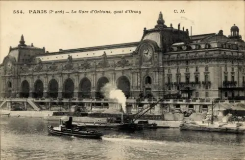 Ak Paris VII, Quai d'Orsay, Gare d'Orléans