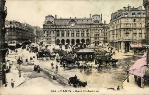 Ak Paris VIII, Gare Saint Lazare, Kutsche