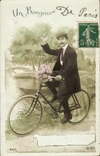 Ak Un Bonjour, Radfahrer