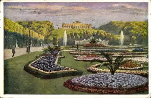 Künstler Ak Wien 13 Hietzing Österreich, Schönbrunn, Schloss und Gloriette