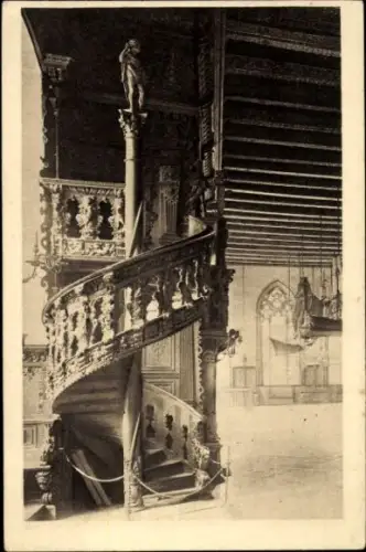 Ak Hansestadt Bremen, Rathaussaal mit Wendeltreppe