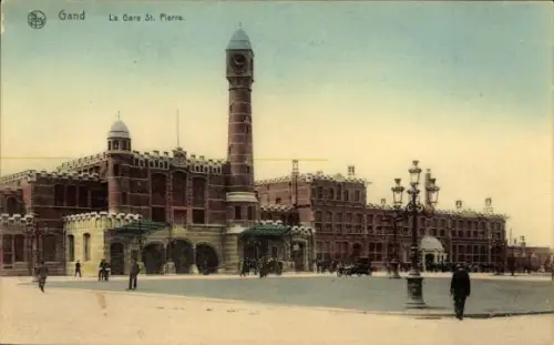 Ak Gand Gent Ostflandern, Bahnhof Saint Pierre