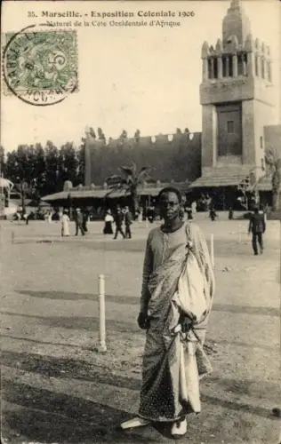 CPA Marseille Bouches du Rhône, Exposition Coloniale 1906, Naturel de la Cote Occidentale d'Afrique