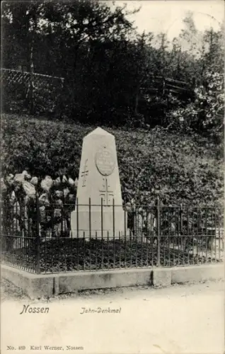 Ak Nossen b. Meißen, am Jahn Denkmal, 1908