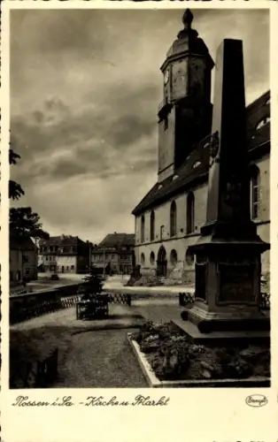 Ak Nossen in Sachsen, Kirche und Markt