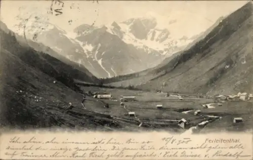 Ak Ferleiten Fusch an der Großglocknerstraße in Salzburg, Blick ins Tal, Panorama