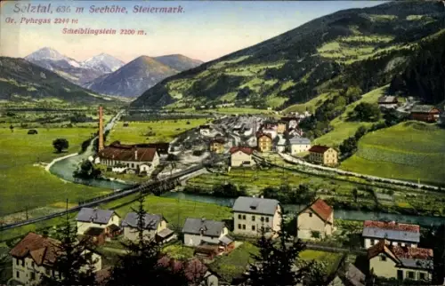 Ak Selztal Selzthal Steiermark, Gesamtansicht, Scheiblingstein
