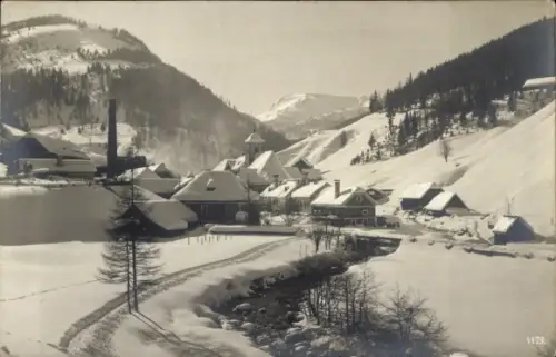 Ak Turrach Steiermark, Ortspartie im Winter