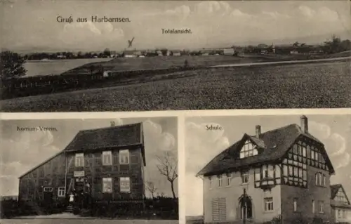 Ak Harbarnsen Lamspringe in Niedersachsen, Totalansicht, Schule, Konsum Verein