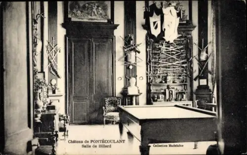 Ak Pontécoulant Calvados, Le Chateau, Salle de Billard