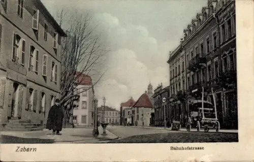Ak Saverne Zabern Elsass Bas Rhin, Bahnhofstraße