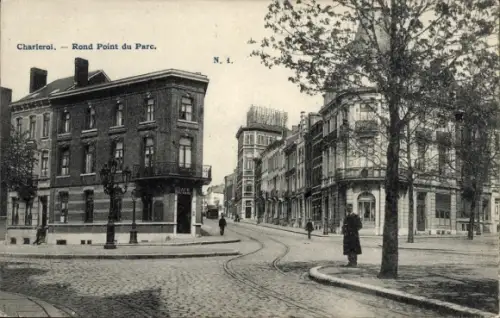 Ak Charleroi Wallonien Hennegau, Rond Point du Parc, Straßenpartie