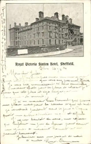 Ak Sheffield Yorkshire England, Royal Victoria Station Hotel