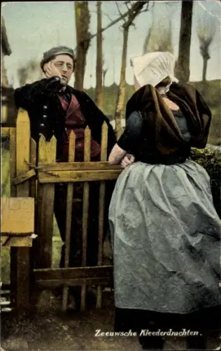 Ak Zeeland, Niederländische Tracht