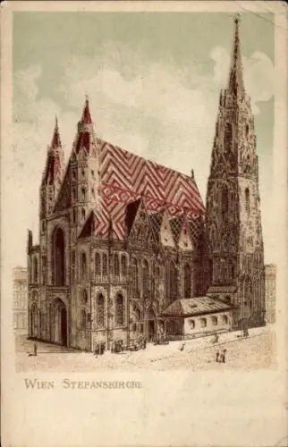 Litho Wien 1 Innere Stadt, Stephansdom