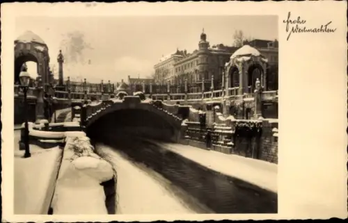 Ak Wien, Wientalabschluss, Kanal, Winter