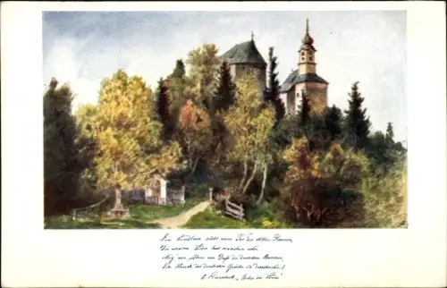 Ak Krajková Gossengrün Region Karlsbad, Die Linde auf der Festenburg