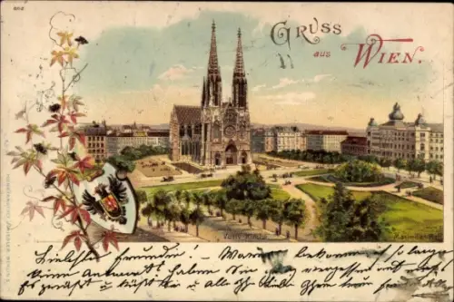 Litho Wien 1 Innere Altstadt, Votiv-Kirche