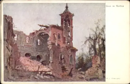 Künstler Ak Gorlice Polen, Dom, Zerstörtes Gebäude