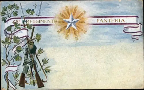 Ak Italien, 12. Infanterie-Regiment, Stern, Gewehr