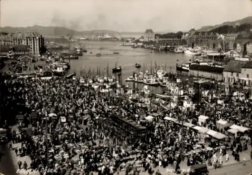 Ak Bergen Norwegen, BERGENDAGEN, 5001 Fores, Bergen Hafen, Fischmarkt