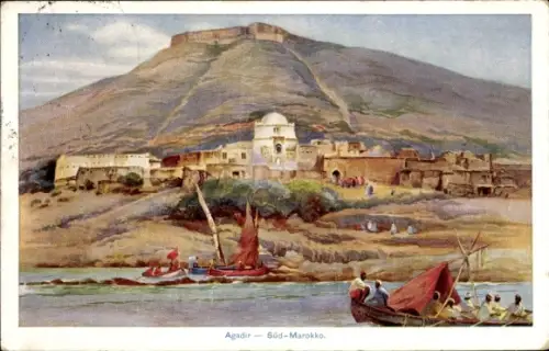 Künstler Ak Agadir Marokko, Teilansicht