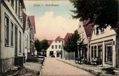 Ak Dilsen Stokkem Flandern Limburg,  Hirch-Strasse, Straßenansicht, Häuser, Bäume