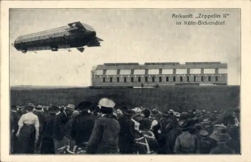 Ak Bickendorf Köln am Rhein, Ankunft Zeppelin II