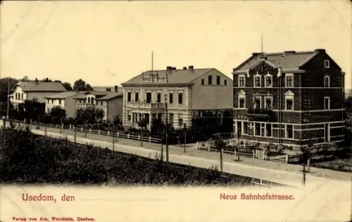 Ak Insel Usedom, Neue Bahnhofstraße