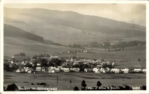 Ak Nýrsko Neuern Reg. Pilsen, Panorama der Ortschaft, Felder