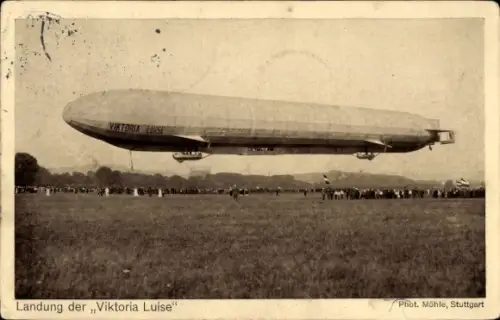 Ak Landung Zeppelin Viktoria Luise