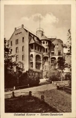 Ak Ostseebad Koserow Usedom, Partie am Siemens Sanatorium