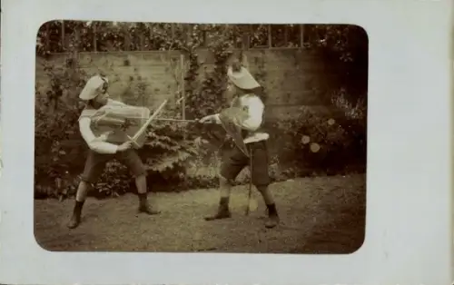 Foto Ak Ernesto und Emilio Correa beim Fechten
