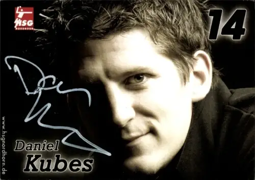 Autogrammkarte Handballspieler Daniel Kubes, HSG Nordhorn-Lingen, Autogramm