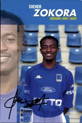 Autogrammkarte Fußballer Didier Zokora, KRC Genk, Portrait, Autogramm